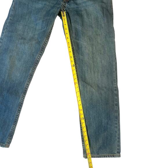 Wrangler 20X Premium Denim Jeans Medium Wash Straight Leg Leather Patch 34x22 - Picture 6 of 10